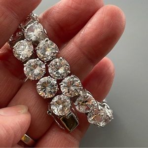 COPY - Large CZ Tennis Sterling Silver Bracelet, Tennis Bracelet, Promise CZ Br…